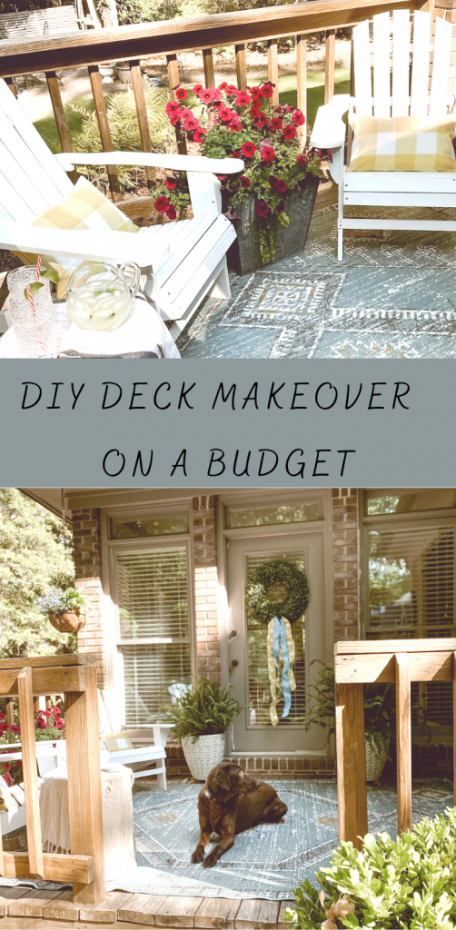 Diy Deck Makeover on a budget #diy #outdoorprojects #deckmakeover #beforeandafter 