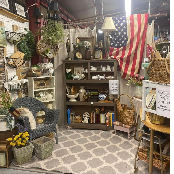 vintage booth decorated for summer