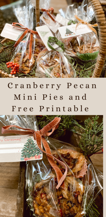 cranberry pecan mini pies and free printable